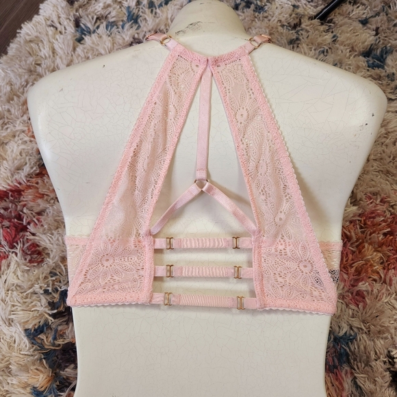 Victorias Secret Lace Push-Up Front Closure Racerback Bra 32D Lingerie Underwire - Picture 3 of 8